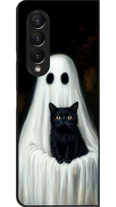 Samsung Galaxy Z Fold4 Case Hülle - Halloween 2025 Ghost with black cat