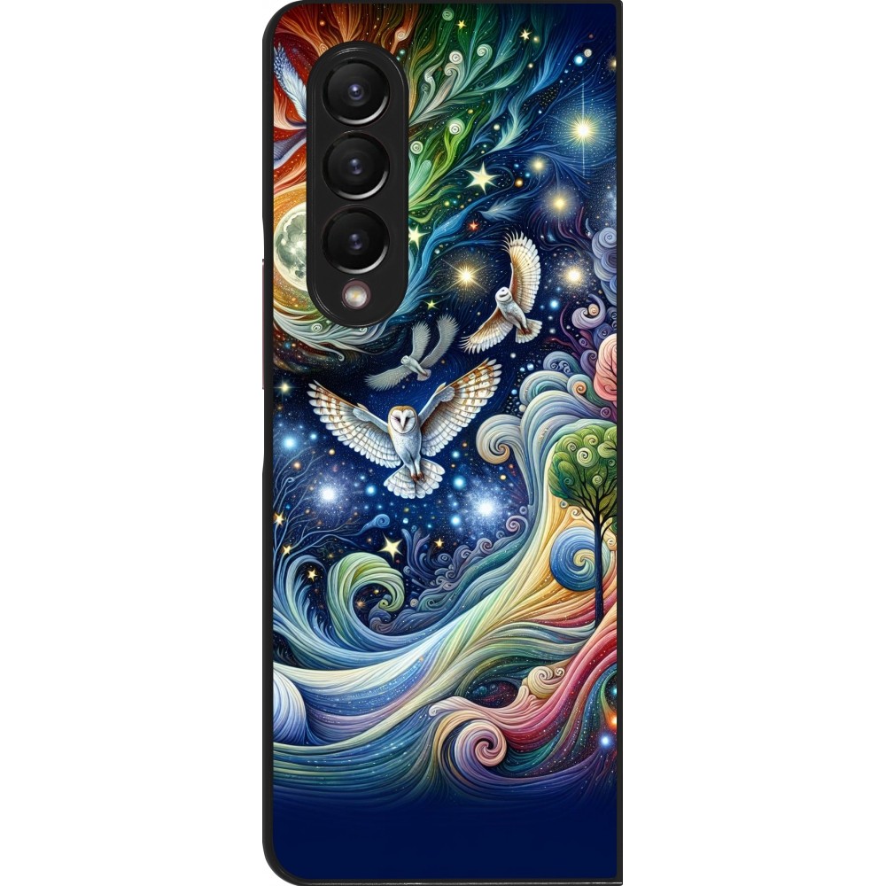 Coque Samsung Galaxy Z Fold4 - hibou volant floral