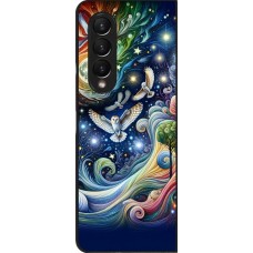 Coque Samsung Galaxy Z Fold4 - hibou volant floral