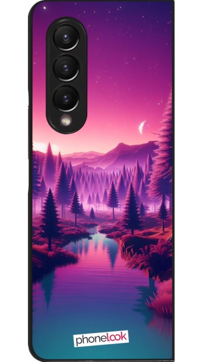 Coque Samsung Galaxy Z Fold4 - Paysage Violet-Rose