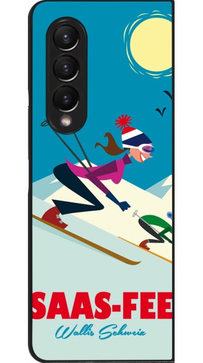 Samsung Galaxy Z Fold4 Case Hülle - Saas-Fee Ski Downhill