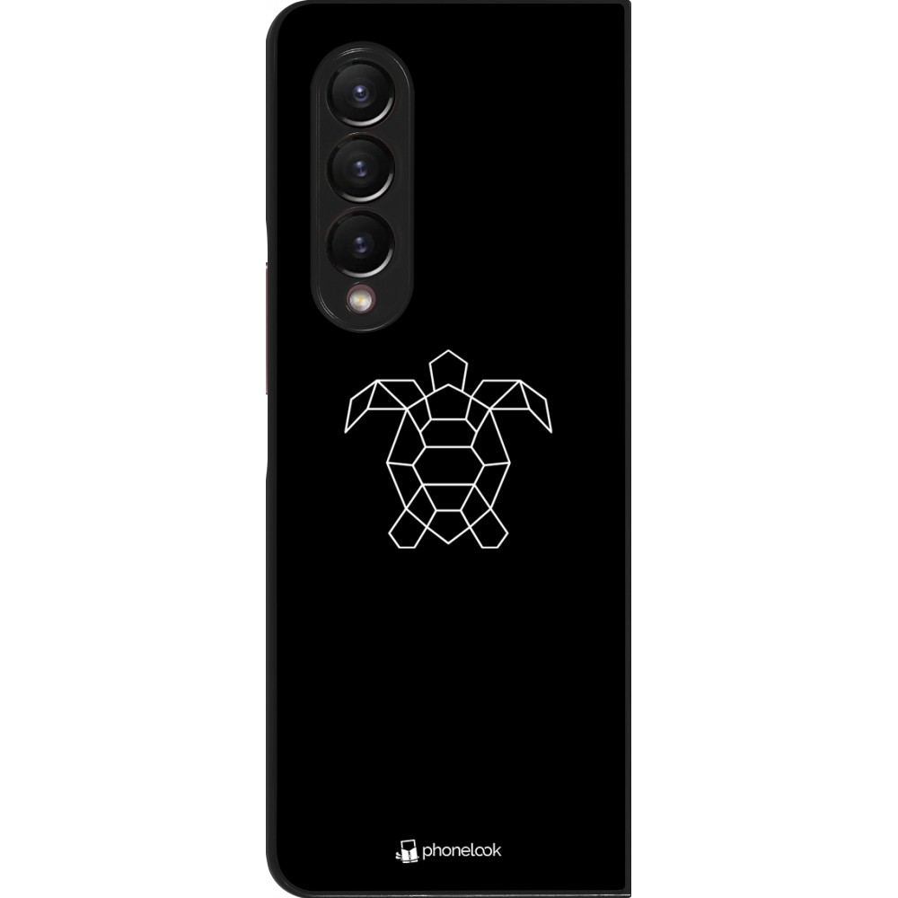 Samsung Galaxy Z Fold4 Case Hülle - Turtles lines on black