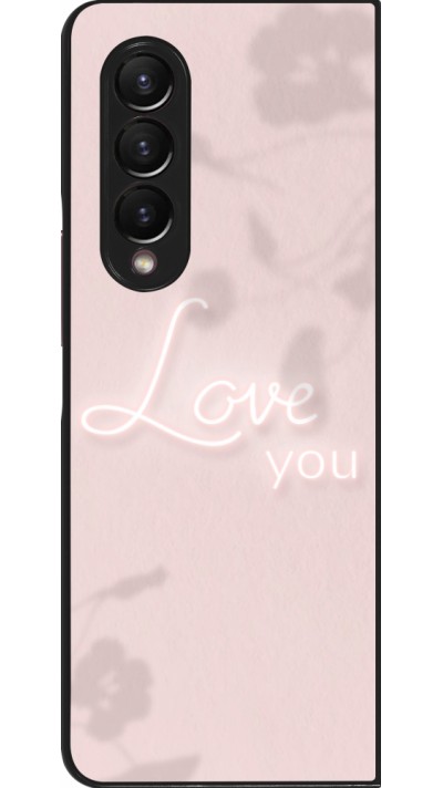 Coque Samsung Galaxy Z Fold4 - Valentine 2023 love you neon flowers shadows
