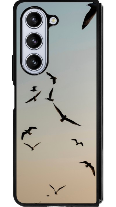 Coque Samsung Galaxy Z Fold5 - Silicone rigide noir Autumn 22 flying birds shadow