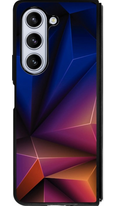 Coque Samsung Galaxy Z Fold5 - Silicone rigide noir Abstract Triangles 