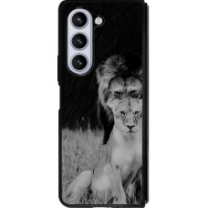 Samsung Galaxy Z Fold5 Case Hülle - Silikon schwarz Angry lions