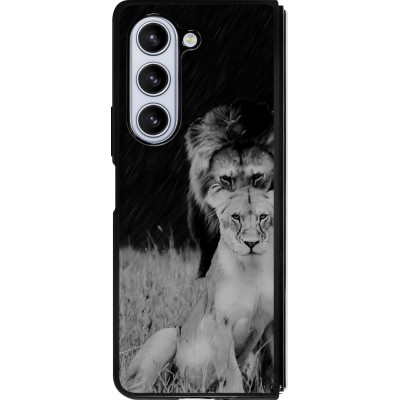 Samsung Galaxy Z Fold5 Case Hülle - Silikon schwarz Angry lions