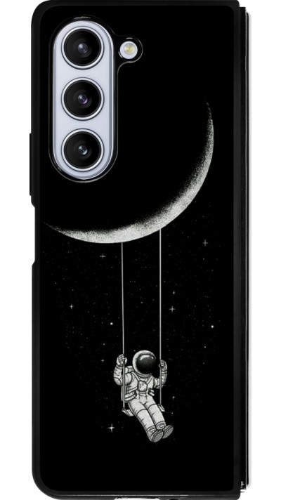 Coque Samsung Galaxy Z Fold5 - Silicone rigide noir Astro balançoire