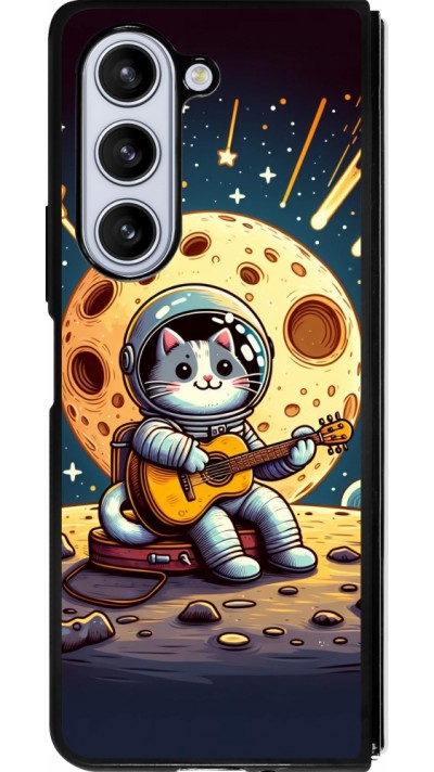 Coque Samsung Galaxy Z Fold5 - Silicone rigide noir AstroCat RockLune