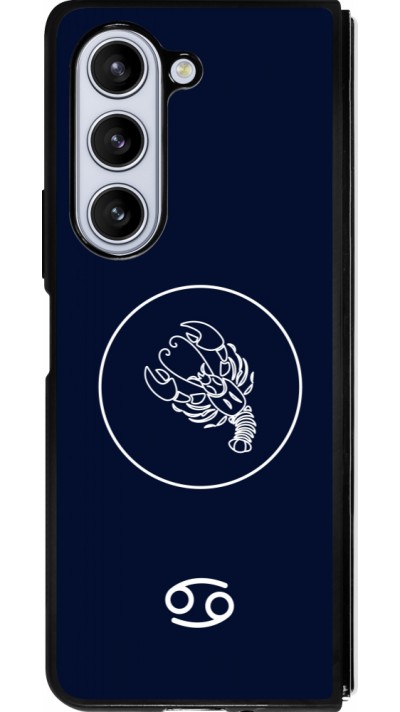 Coque Samsung Galaxy Z Fold5 - Silicone rigide noir Astrologie Cancer