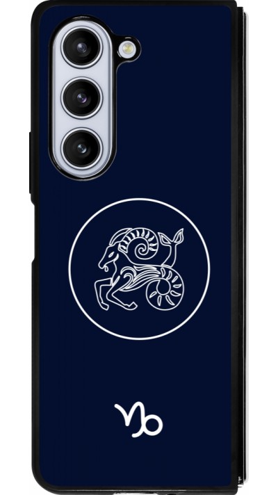 Coque Samsung Galaxy Z Fold5 - Silicone rigide noir Astrologie Capricorne