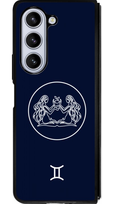 Coque Samsung Galaxy Z Fold5 - Silicone rigide noir Astrologie Gémeaux
