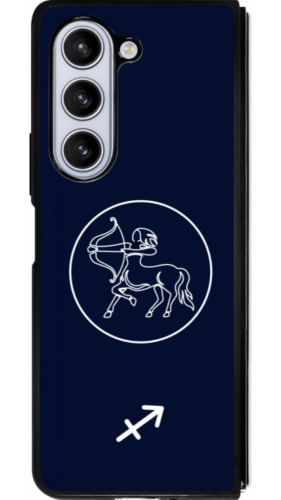 Coque Samsung Galaxy Z Fold5 - Silicone rigide noir Astrologie Sagittaire