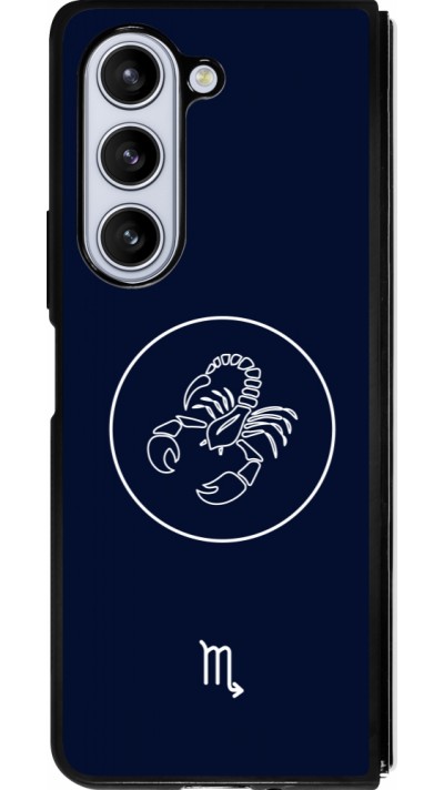 Coque Samsung Galaxy Z Fold5 - Silicone rigide noir Astrologie Scorpion