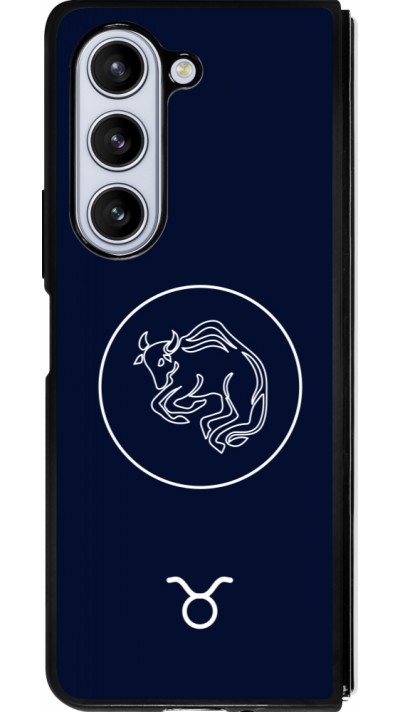 Coque Samsung Galaxy Z Fold5 - Silicone rigide noir Astrologie Taureau