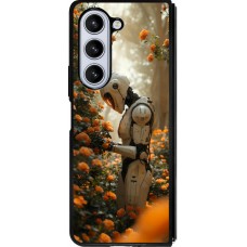 Coque Samsung Galaxy Z Fold5 - Silicone rigide noir Astronaut flowers 2025