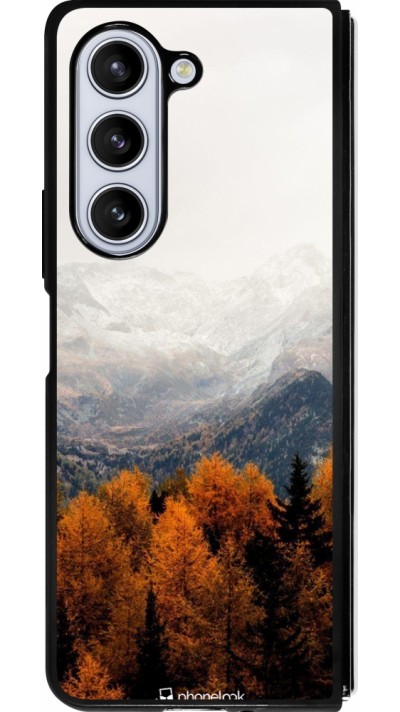 Coque Samsung Galaxy Z Fold5 - Silicone rigide noir Autumn 21 Forest Mountain