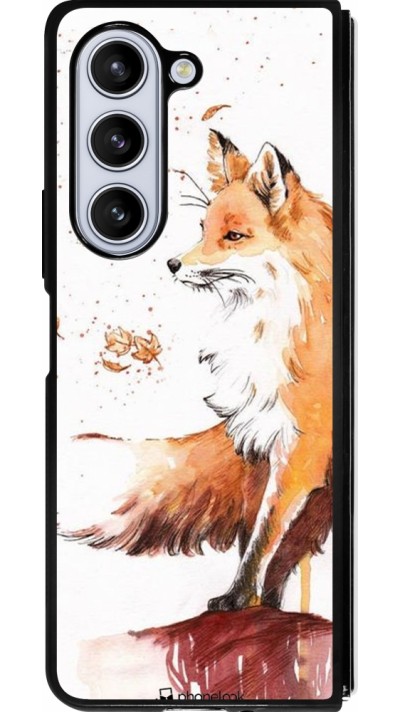 Coque Samsung Galaxy Z Fold5 - Silicone rigide noir Autumn 21 Fox