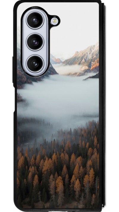 Coque Samsung Galaxy Z Fold5 - Silicone rigide noir Autumn 22 forest lanscape