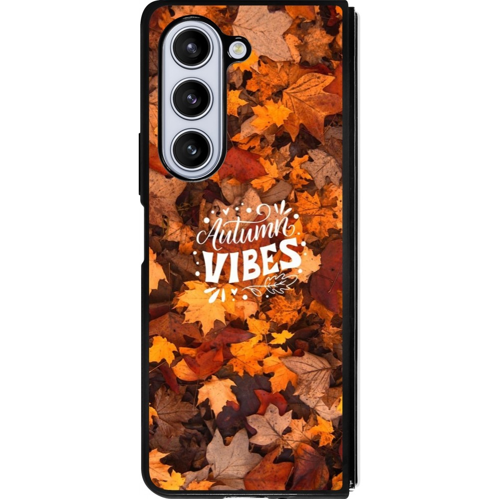 Coque Samsung Galaxy Z Fold5 - Silicone rigide noir Autumn 25 Autumn vibes