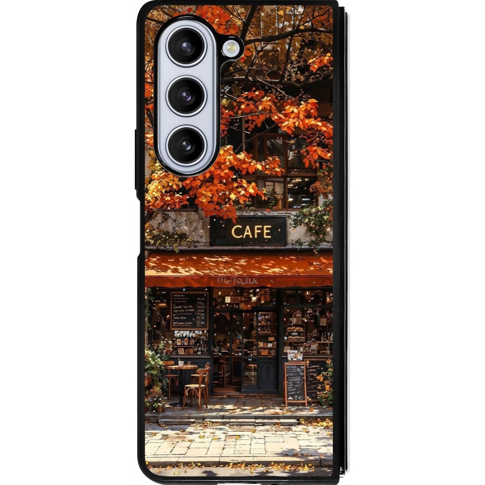 Coque Samsung Galaxy Z Fold5 - Silicone rigide noir Autumn 25 Coffee shop