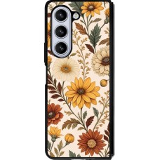 Coque Samsung Galaxy Z Fold5 - Silicone rigide noir Autumn 25 Flower pattern