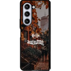 Coque Samsung Galaxy Z Fold5 - Silicone rigide noir Autumn 25 Hello autumn