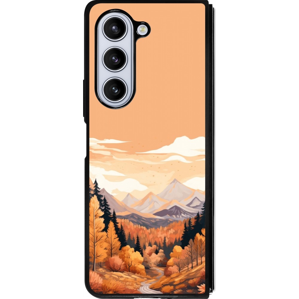 Coque Samsung Galaxy Z Fold5 - Silicone rigide noir Autumn 25 Mountains