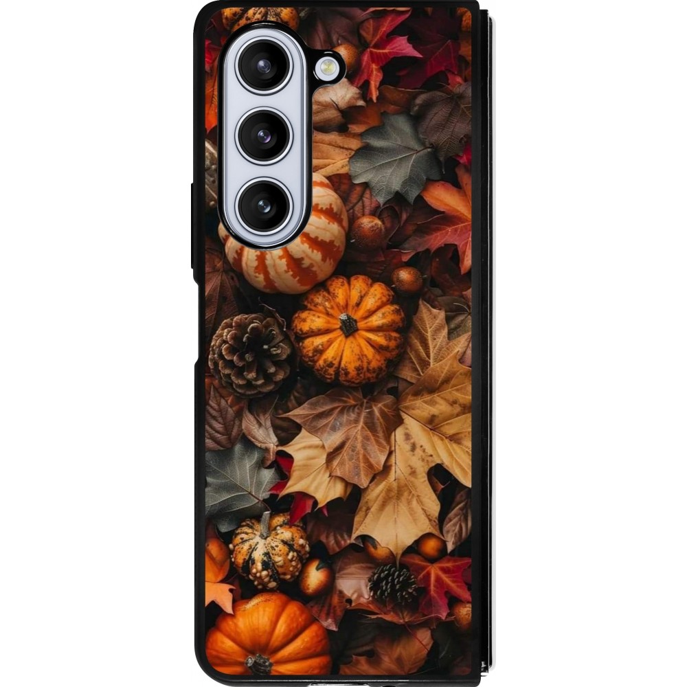 Coque Samsung Galaxy Z Fold5 - Silicone rigide noir Autumn 25 Pumpkin