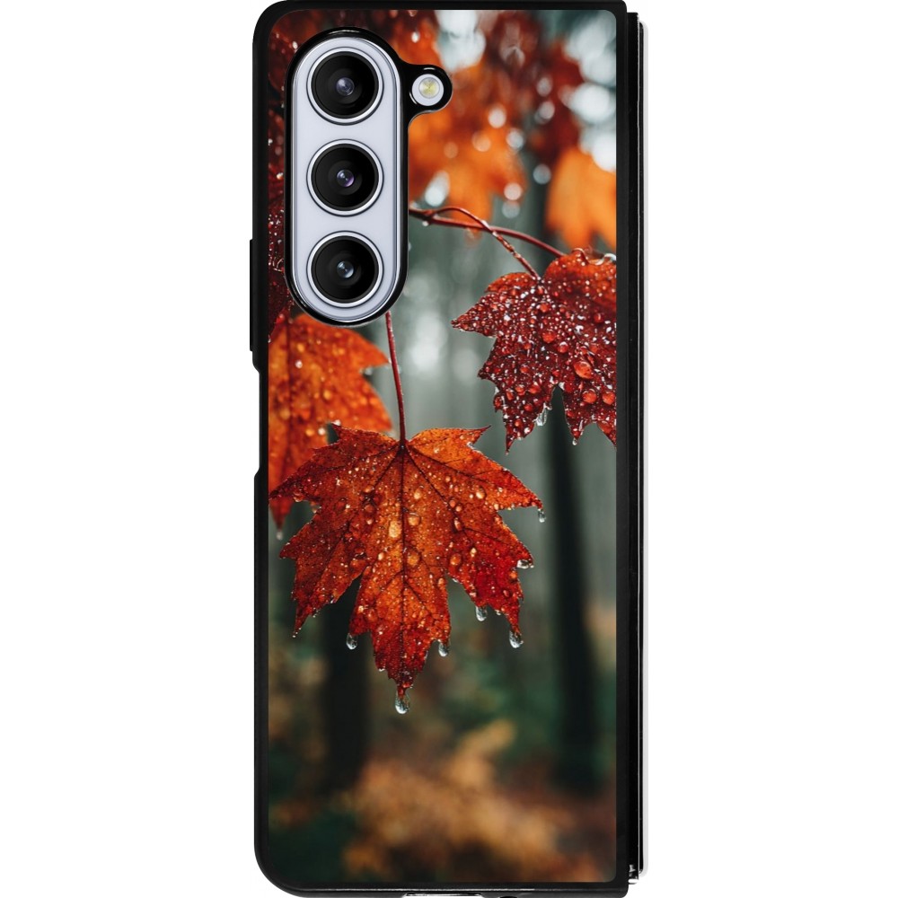 Coque Samsung Galaxy Z Fold5 - Silicone rigide noir Autumn 25 Rain