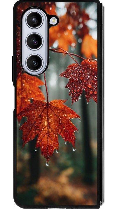 Coque Samsung Galaxy Z Fold5 - Silicone rigide noir Autumn 25 Rain