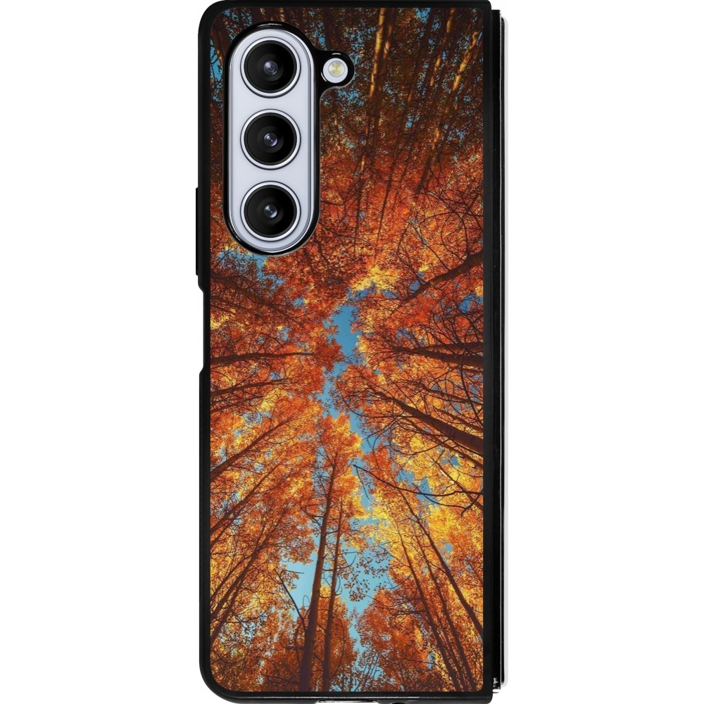 Coque Samsung Galaxy Z Fold5 - Silicone rigide noir Autumn 25 Trees
