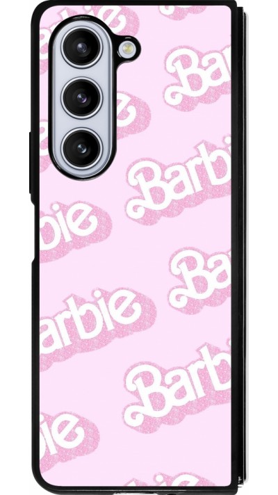 Coque Samsung Galaxy Z Fold5 - Silicone rigide noir Barbie light pink pattern