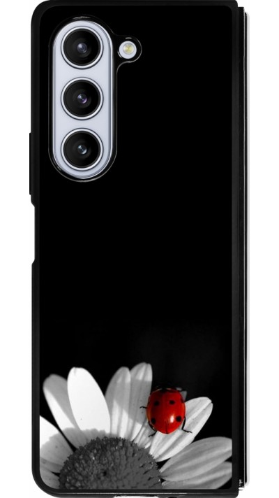 Coque Samsung Galaxy Z Fold5 - Silicone rigide noir Black and white Cox