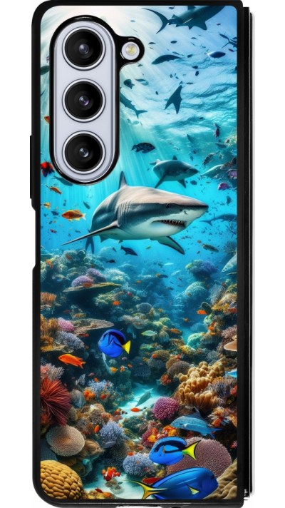 Coque Samsung Galaxy Z Fold5 - Silicone rigide noir Bora Bora Mer et Merveilles