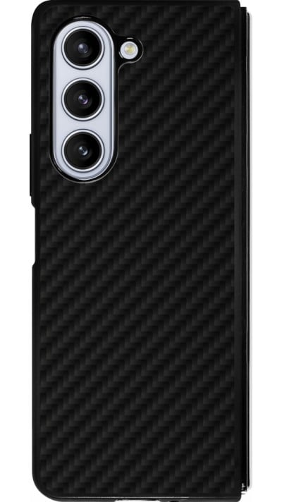 Coque Samsung Galaxy Z Fold5 - Silicone rigide noir Carbon Basic