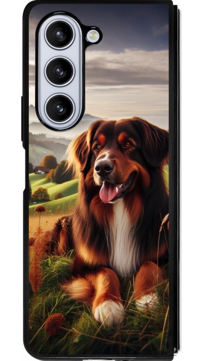 Samsung Galaxy Z Fold5 Case Hülle - Silikon schwarz Hund Land Schweiz