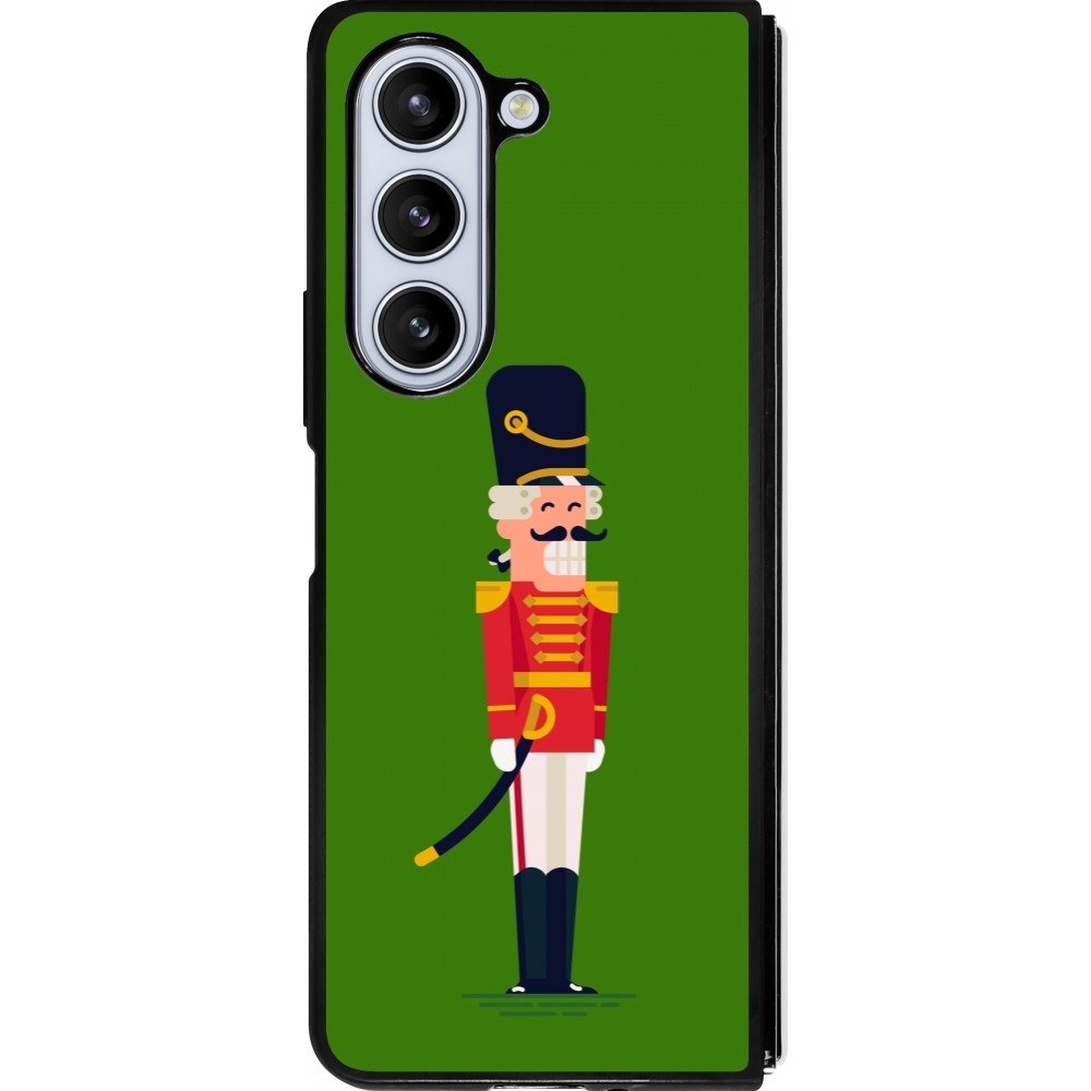 Coque Samsung Galaxy Z Fold5 - Silicone rigide noir Christmas 25 Nutcracker Green