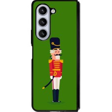 Coque Samsung Galaxy Z Fold5 - Silicone rigide noir Christmas 25 Nutcracker Green