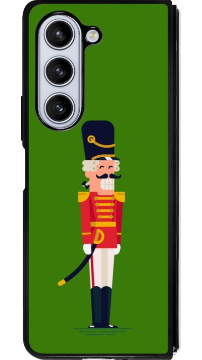 Coque Samsung Galaxy Z Fold5 - Silicone rigide noir Christmas 25 Nutcracker Green