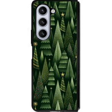Coque Samsung Galaxy Z Fold5 - Silicone rigide noir Christmas 25 Pattern Xmas Tree