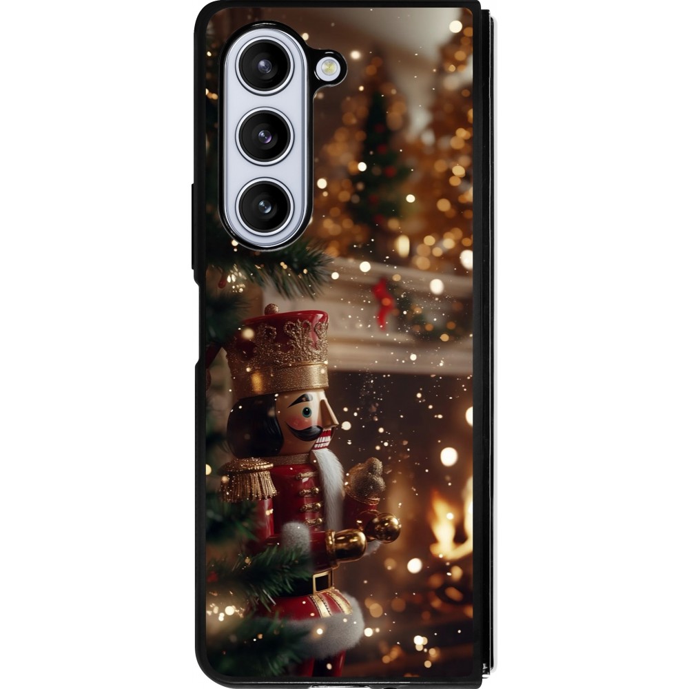 Coque Samsung Galaxy Z Fold5 - Silicone rigide noir Christmas 25 Xmas Nutcracker