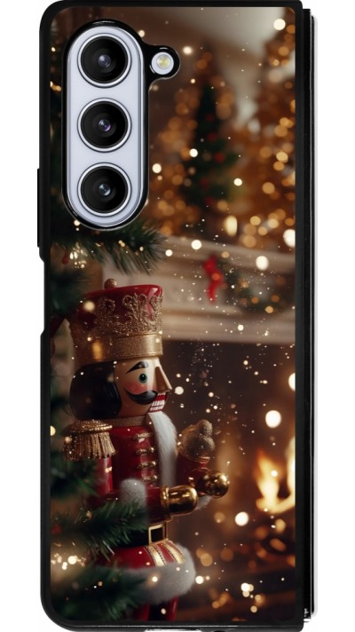 Coque Samsung Galaxy Z Fold5 - Silicone rigide noir Christmas 25 Xmas Nutcracker