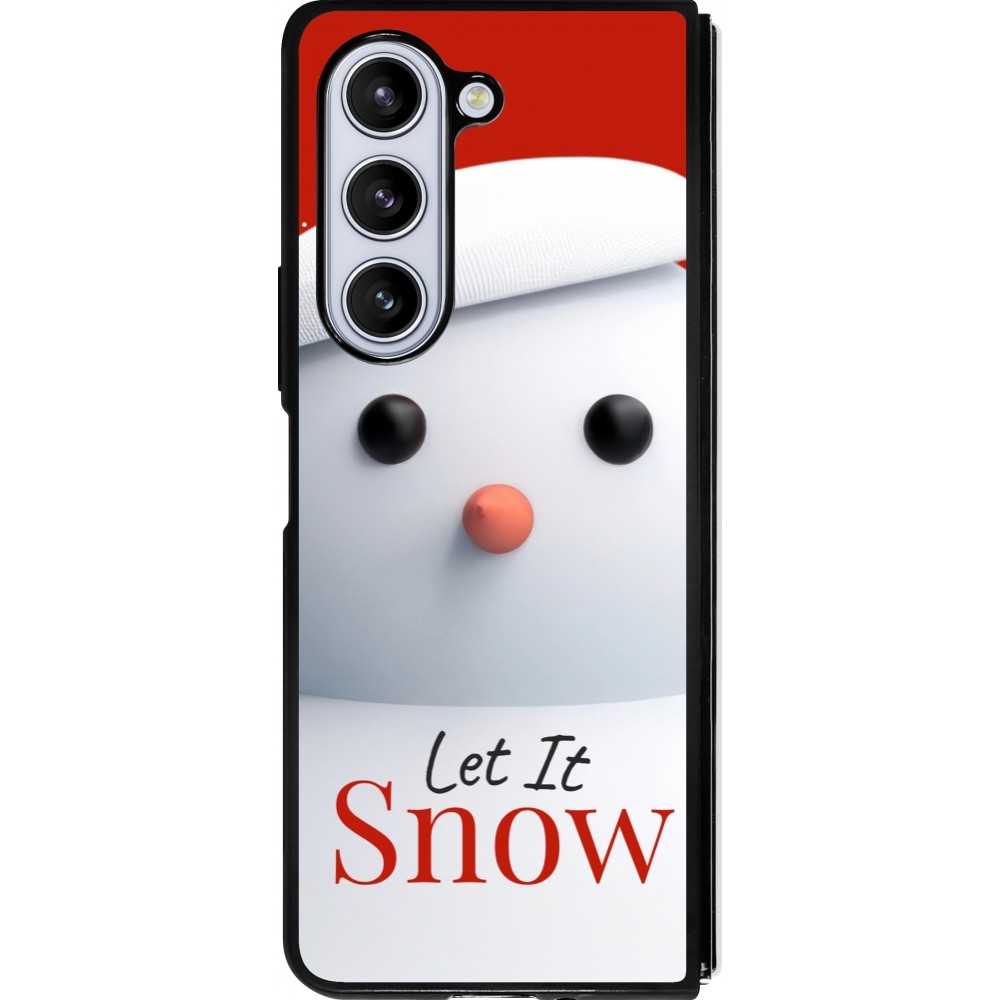 Coque Samsung Galaxy Z Fold5 - Silicone rigide noir Christmas 25 Xmas Snowman