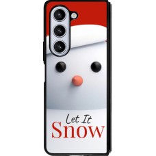 Coque Samsung Galaxy Z Fold5 - Silicone rigide noir Christmas 25 Xmas Snowman