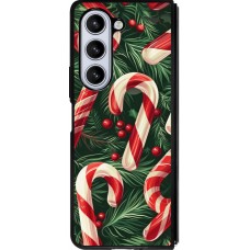 Coque Samsung Galaxy Z Fold5 - Silicone rigide noir Christmas 25 Xmas Stick