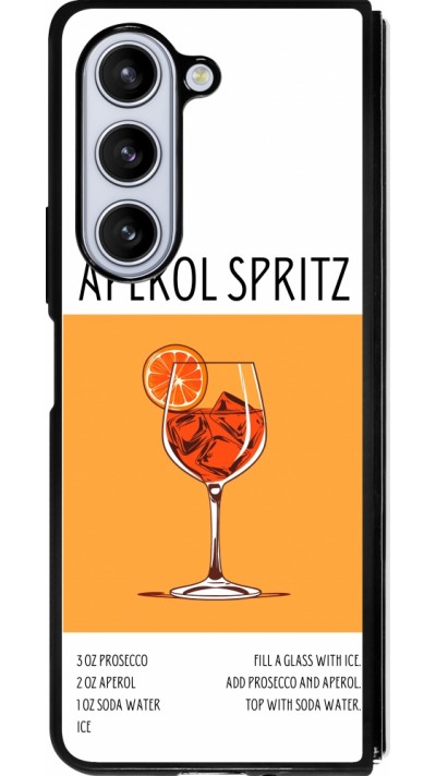 Coque Samsung Galaxy Z Fold5 - Silicone rigide noir Cocktail recette Aperol Spritz