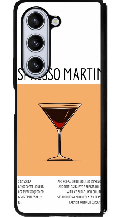 Coque Samsung Galaxy Z Fold5 - Silicone rigide noir Cocktail recette Espresso Martini