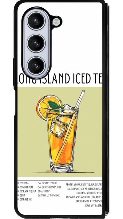 Coque Samsung Galaxy Z Fold5 - Silicone rigide noir Cocktail recette Long Island Ice Tea