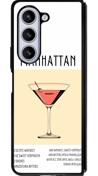 Coque Samsung Galaxy Z Fold5 - Silicone rigide noir Cocktail recette Manhattan
